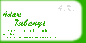 adam kubanyi business card